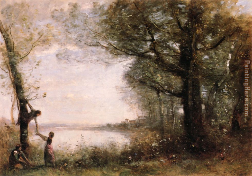 Les Petits Denicheurs painting - Jean-Baptiste-Camille Corot Les Petits Denicheurs art painting